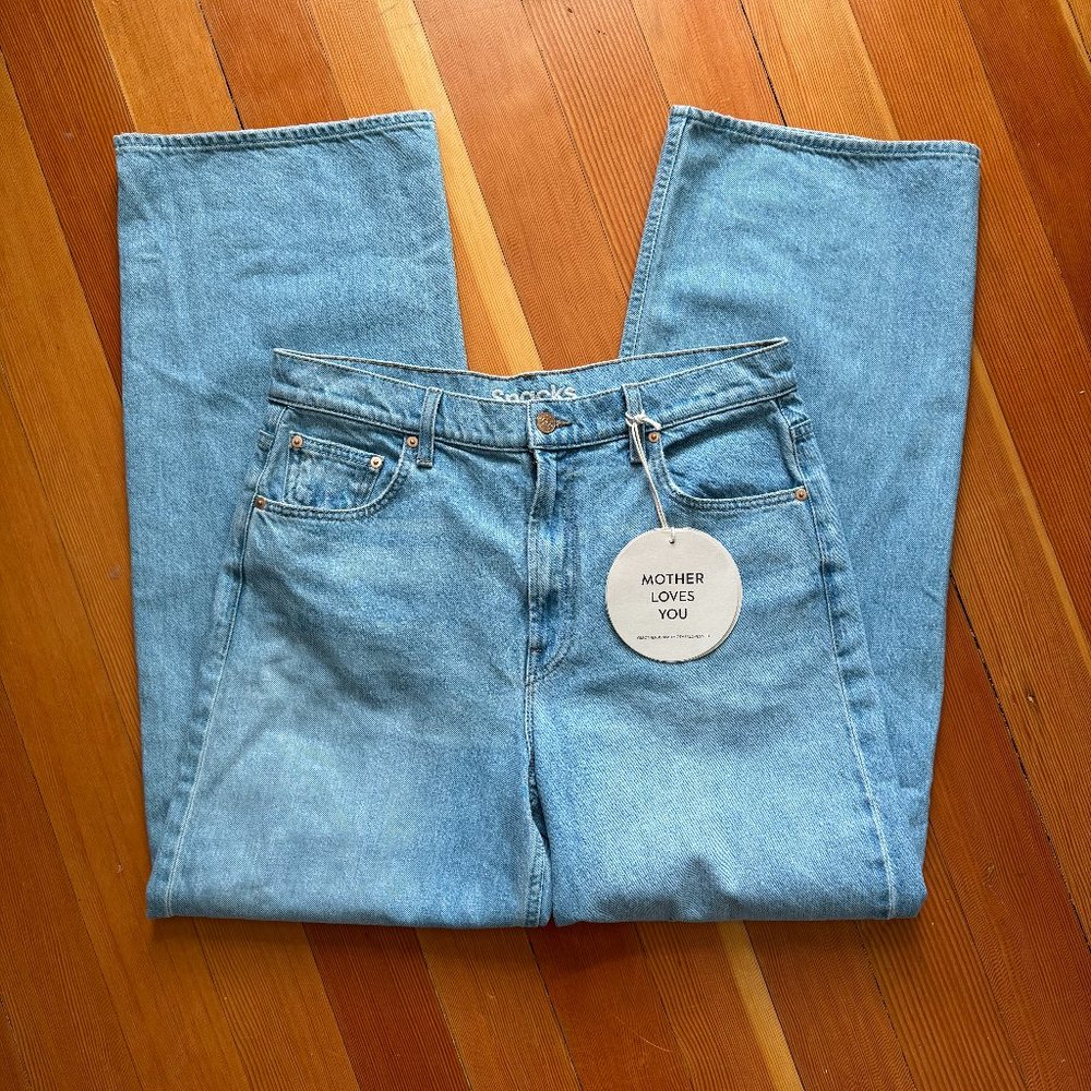 NWT Snacks from MOTHER "The Fun Dip Puddle" Denim Jeans Women's Size 29